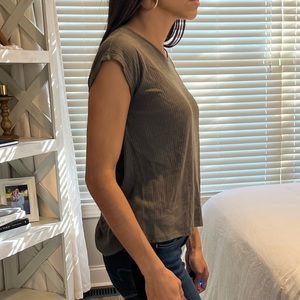 Olive Green Ribbed Top